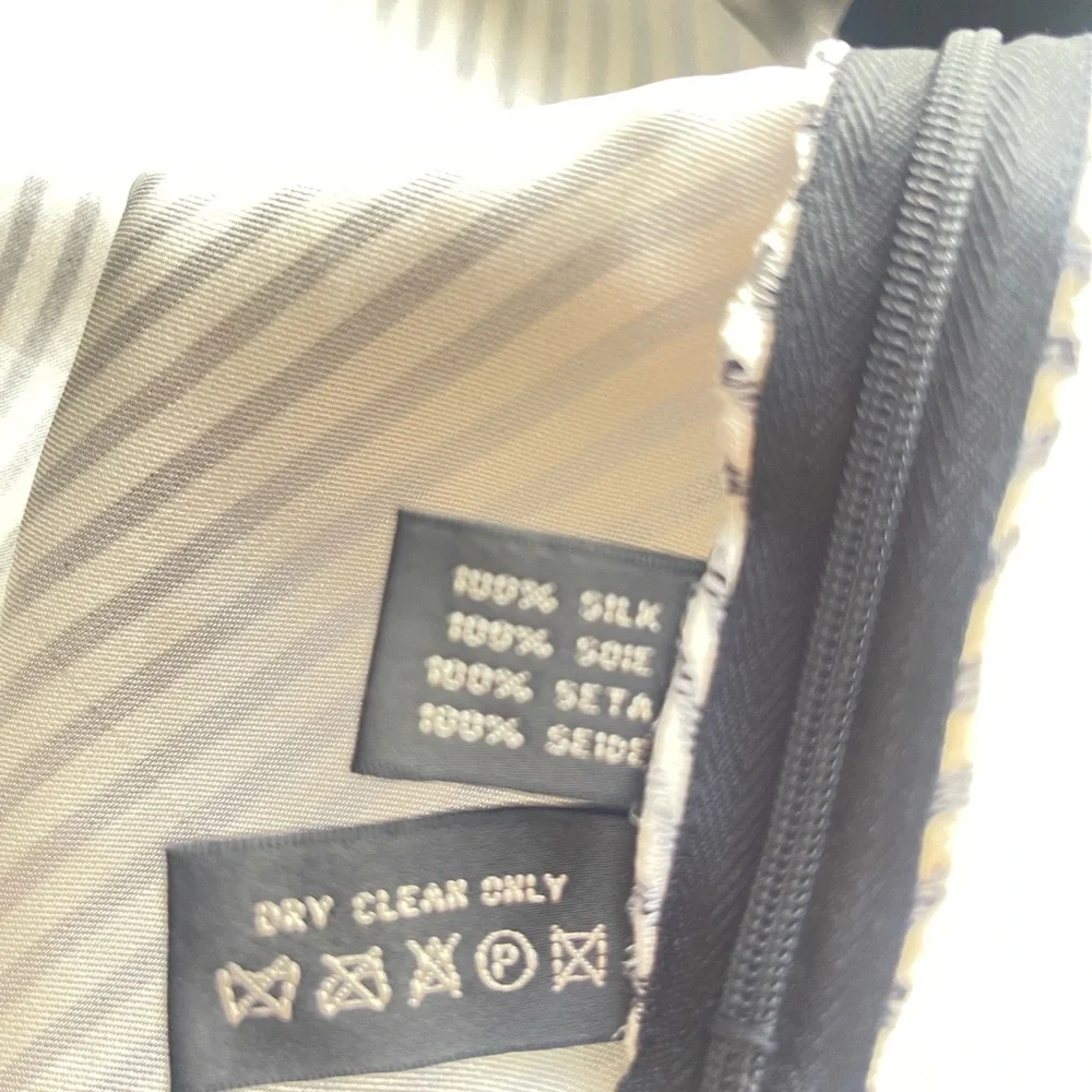 Ralph Lauren Black and cream Striped Silk Skirt from midnight collection - Picture 4 of 7